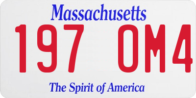 MA license plate 197OM4