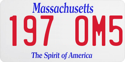 MA license plate 197OM5