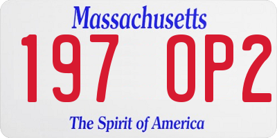 MA license plate 197OP2