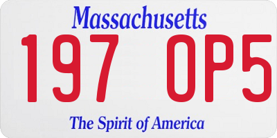 MA license plate 197OP5