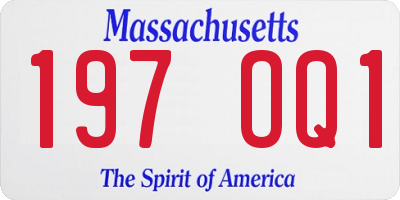 MA license plate 197OQ1
