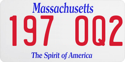MA license plate 197OQ2