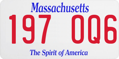 MA license plate 197OQ6