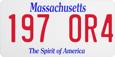 MA license plate 197OR4