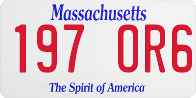 MA license plate 197OR6