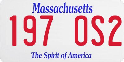 MA license plate 197OS2