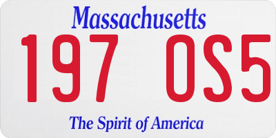 MA license plate 197OS5