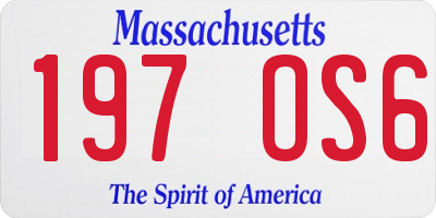 MA license plate 197OS6