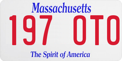 MA license plate 197OT0