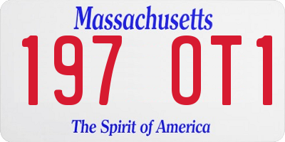 MA license plate 197OT1