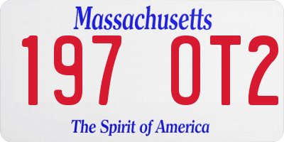 MA license plate 197OT2