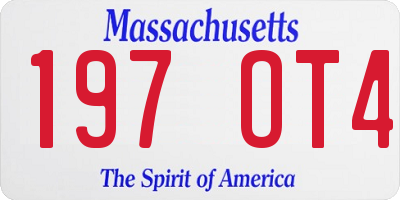 MA license plate 197OT4