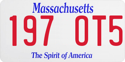 MA license plate 197OT5