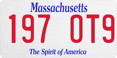 MA license plate 197OT9