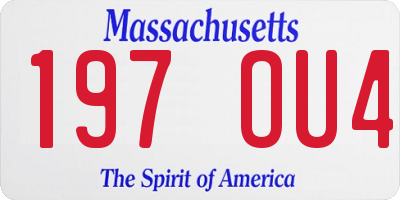 MA license plate 197OU4
