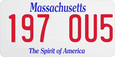 MA license plate 197OU5