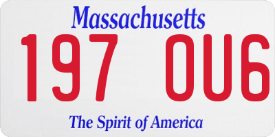 MA license plate 197OU6