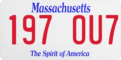 MA license plate 197OU7