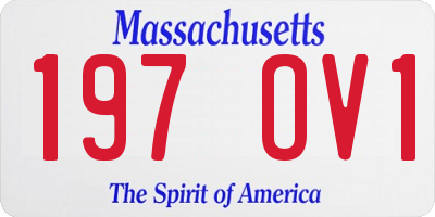 MA license plate 197OV1