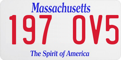 MA license plate 197OV5