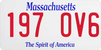 MA license plate 197OV6