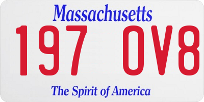 MA license plate 197OV8