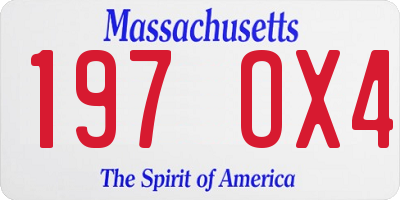 MA license plate 197OX4