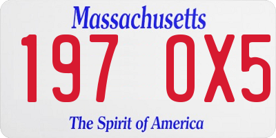MA license plate 197OX5