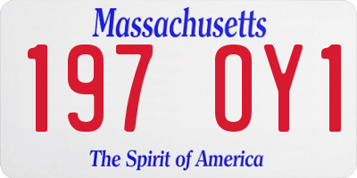 MA license plate 197OY1