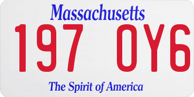 MA license plate 197OY6