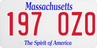 MA license plate 197OZ0