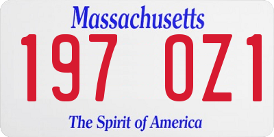MA license plate 197OZ1