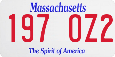 MA license plate 197OZ2