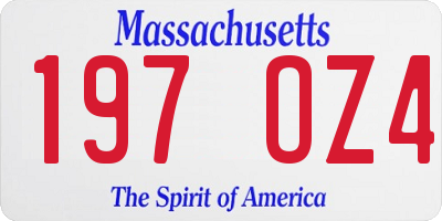MA license plate 197OZ4