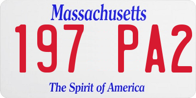 MA license plate 197PA2