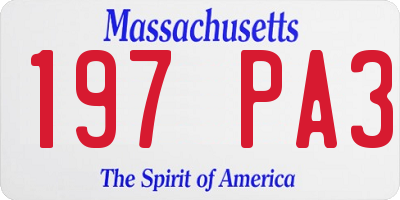 MA license plate 197PA3