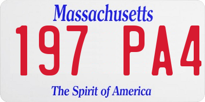 MA license plate 197PA4
