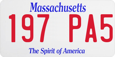 MA license plate 197PA5