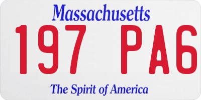 MA license plate 197PA6