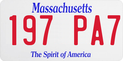 MA license plate 197PA7