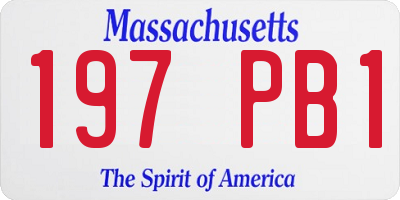 MA license plate 197PB1