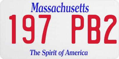 MA license plate 197PB2