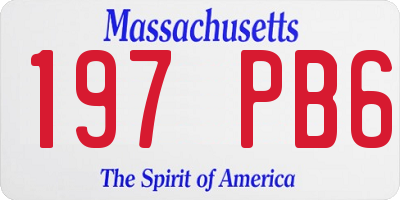 MA license plate 197PB6