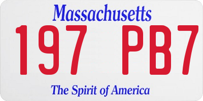 MA license plate 197PB7