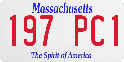 MA license plate 197PC1
