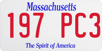 MA license plate 197PC3