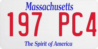 MA license plate 197PC4