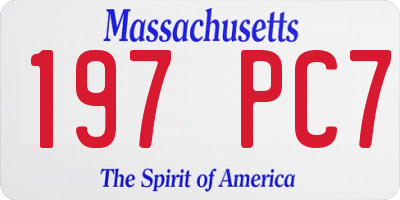 MA license plate 197PC7