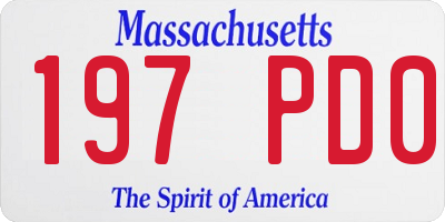 MA license plate 197PD0