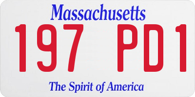 MA license plate 197PD1